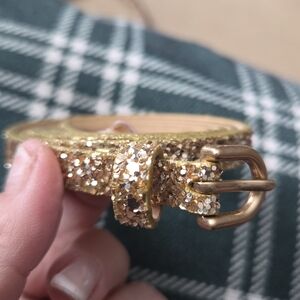 J. Crew  Leather Shimmering Gold Women's Belt M